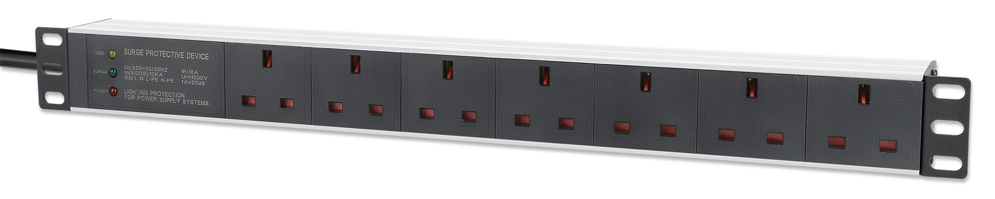 19" 1U Rack Mount 7-Output Power Distribution Unit (PDU) / Surge Protector Image 1