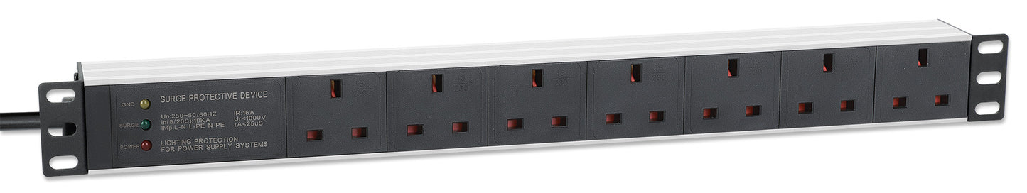 19" 1U Rack Mount 7-Output Power Distribution Unit (PDU) / Surge Protector Image 3