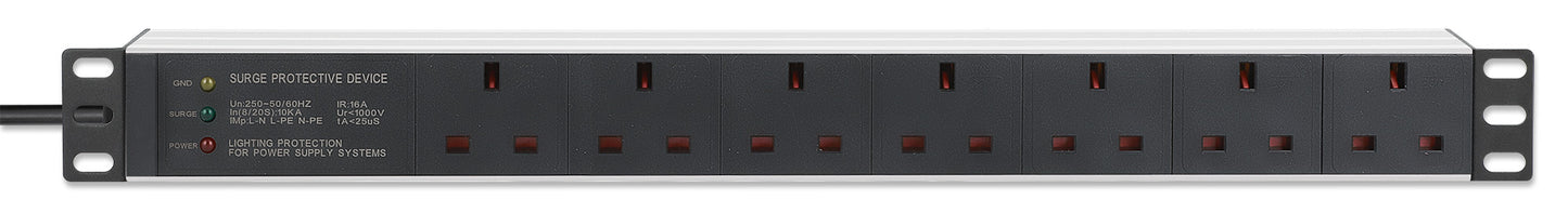 19" 1U Rack Mount 7-Output Power Distribution Unit (PDU) / Surge Protector Image 4