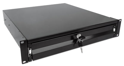 19" Storage Drawer Shelf, 2U, 466 mm Depth, Black Image 2