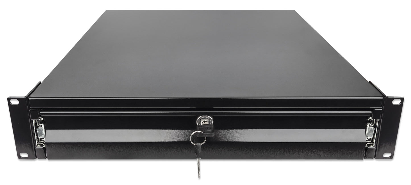 19" Storage Drawer Shelf, 2U, 466 mm Depth, Black Image 3