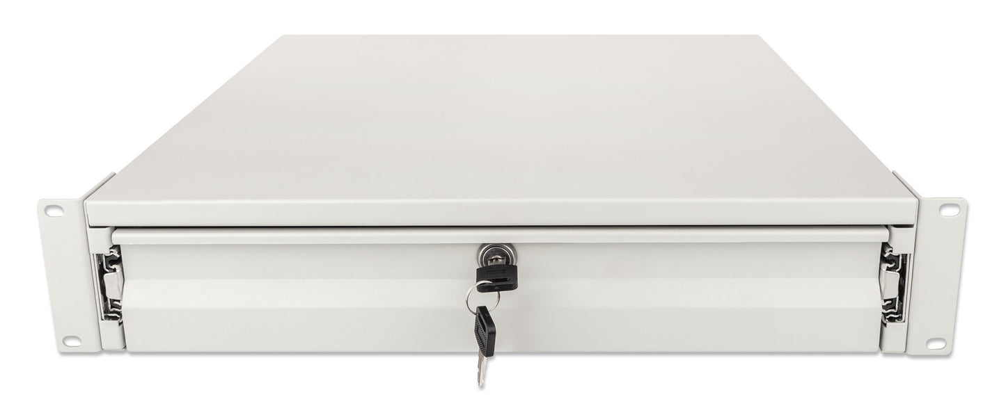 19" Storage Drawer Shelf, 2U, 466 mm Depth, Gray Image 3