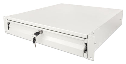 19" Storage Drawer Shelf, 2U, 466 mm Depth, Gray Image 1