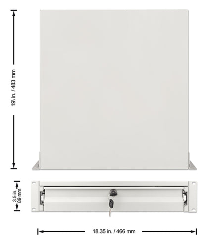 19" Storage Drawer Shelf, 2U, 466 mm Depth, Gray Image 6