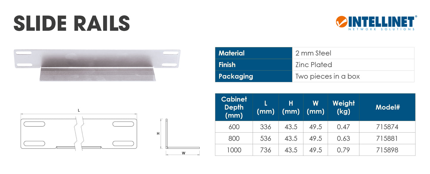 Slide Rails for 19" Cabinets Image 2