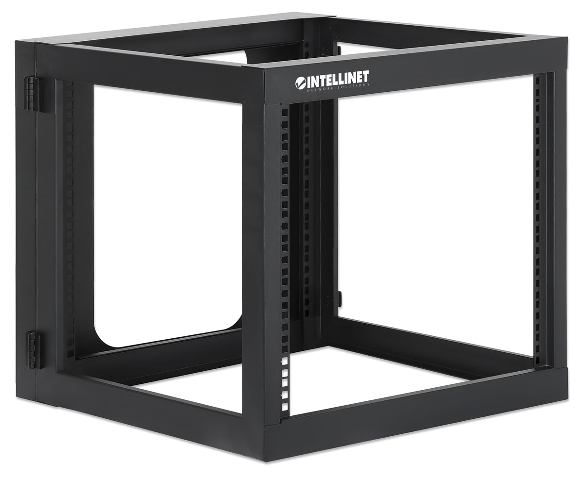 19" Wall Mount 4-Post Open Frame Network Rack, 9U Image 2