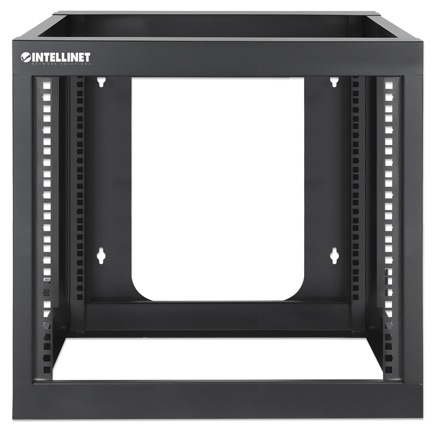 19" Wall Mount 4-Post Open Frame Network Rack, 9U Image 3