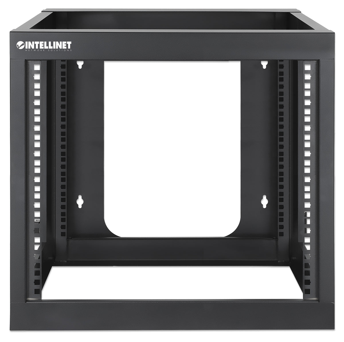 19" Wall Mount 4-Post Open Frame Network Rack, 9U Image 3