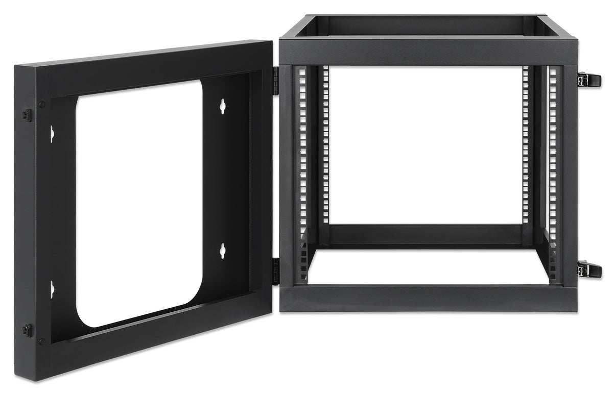 19" Wall Mount 4-Post Open Frame Network Rack, 9U Image 7