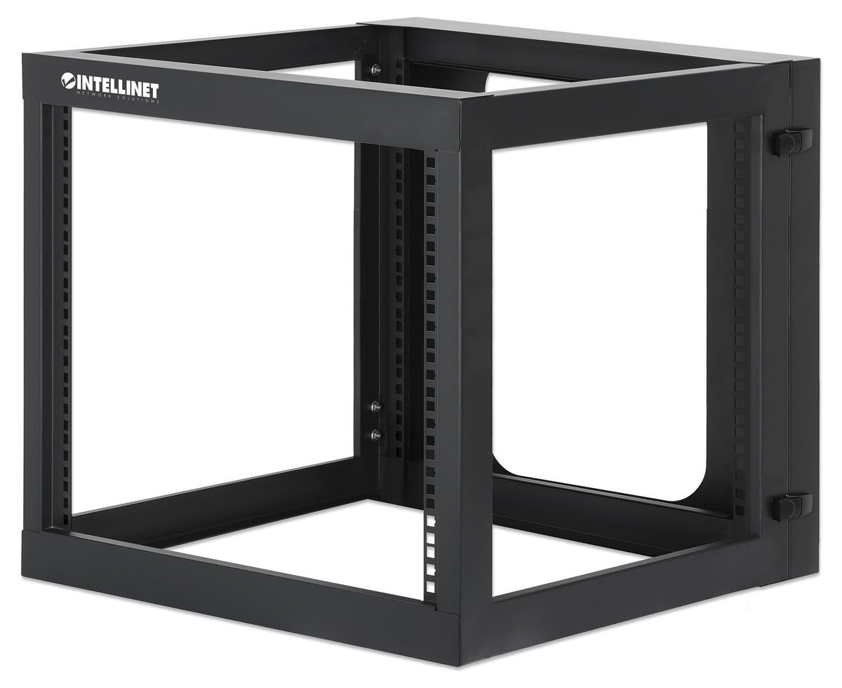 19" Wall Mount 4-Post Open Frame Network Rack, 9U Image 1