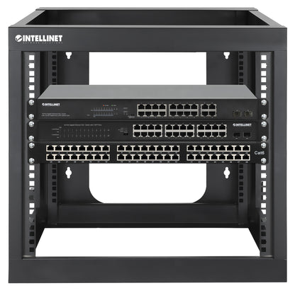 19" Wall Mount 4-Post Open Frame Network Rack, 9U Image 8
