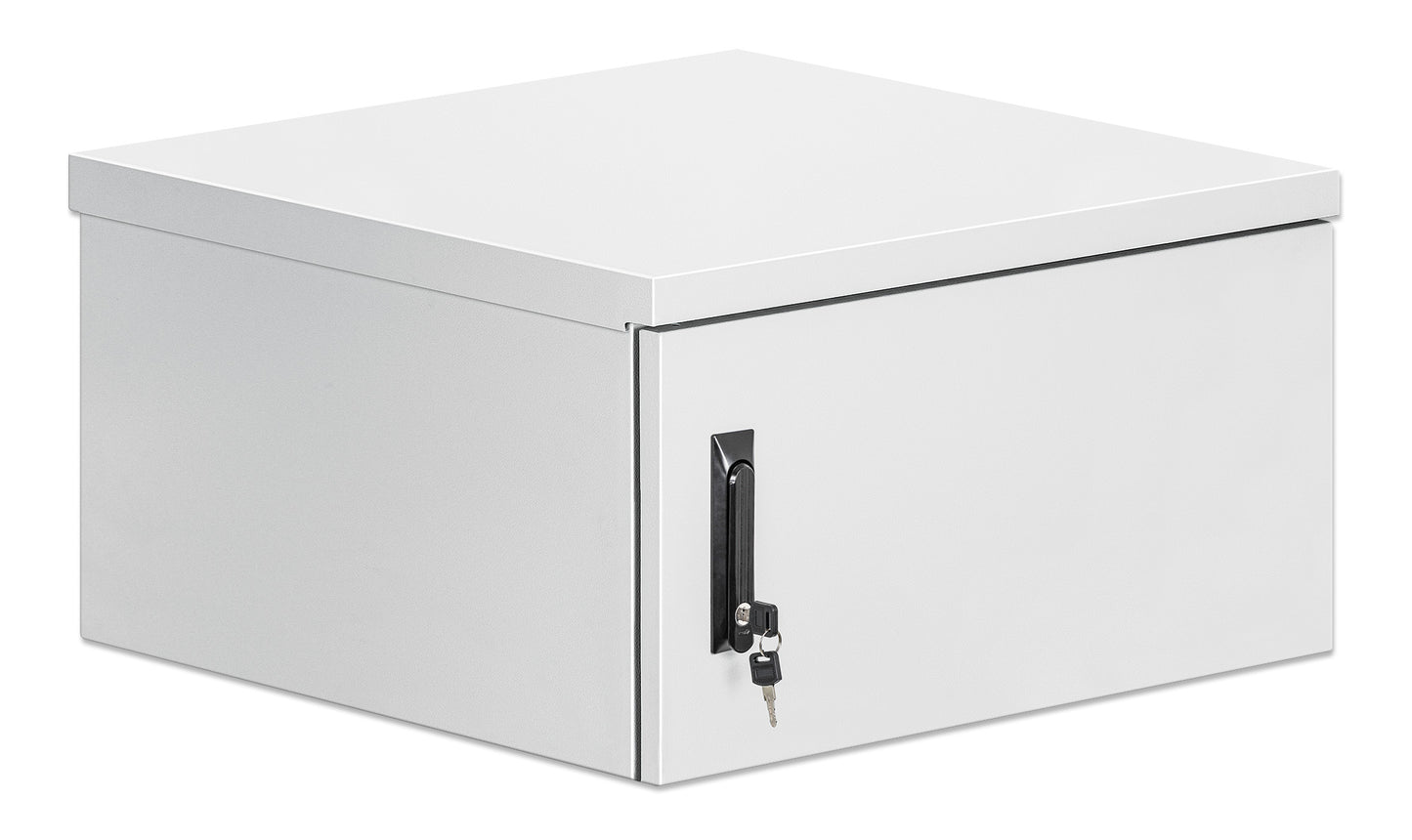 6U Industrial IP55 19" Wall Mount Cabinet with Integrated Fans, Gray Image 2