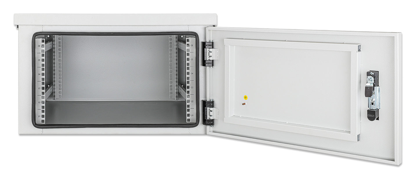 6U Industrial IP55 19" Wall Mount Cabinet with Integrated Fans, Gray Image 5