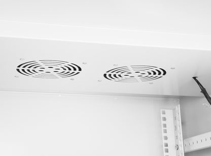 6U Industrial IP55 19" Wall Mount Cabinet with Integrated Fans, Gray Image 7