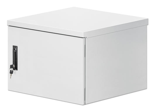 9U Industrial IP55 19" Wall Mount Cabinet with Integrated Fans, Gray Image 1