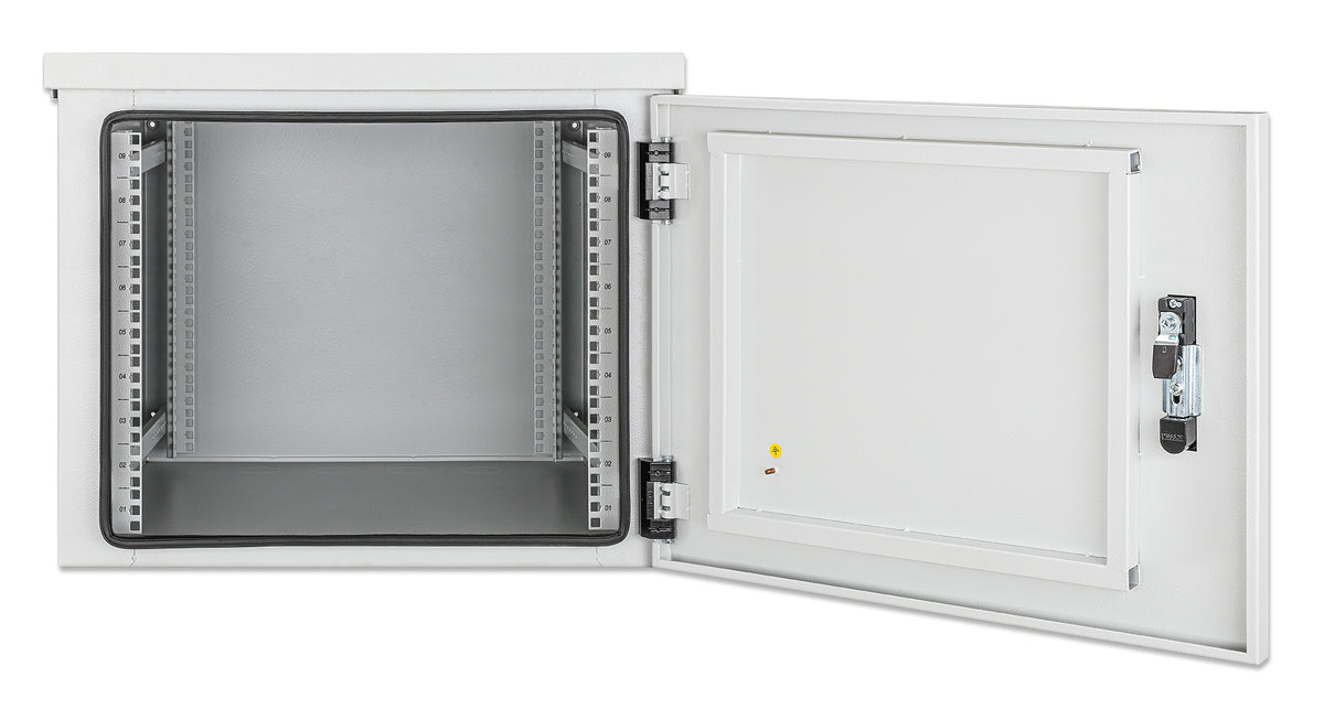 9U Industrial IP55 19" Wall Mount Cabinet with Integrated Fans, Gray Image 5