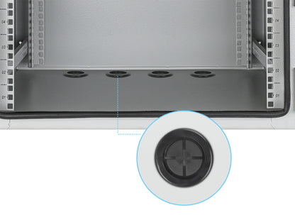 9U Industrial IP55 19" Wall Mount Cabinet with Integrated Fans, Gray Image 8