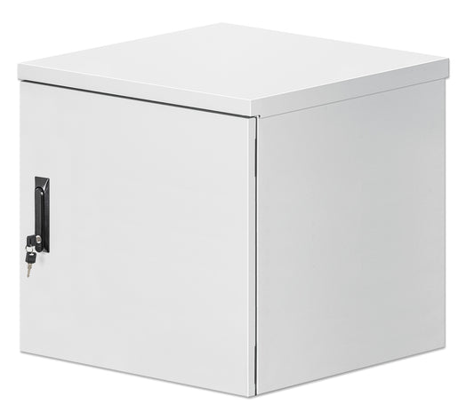 12U Industrial IP55 19" Wall Mount Cabinet with Integrated Fans, Gray Image 1