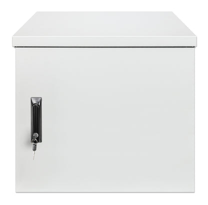 12U Industrial IP55 19" Wall Mount Cabinet with Integrated Fans, Gray Image 3