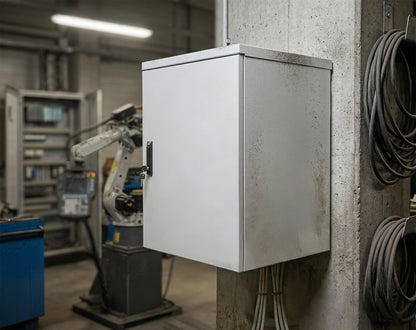 18U Industrial IP55 19" Wall Mount Cabinet with Integrated Fans, Gray Image 10