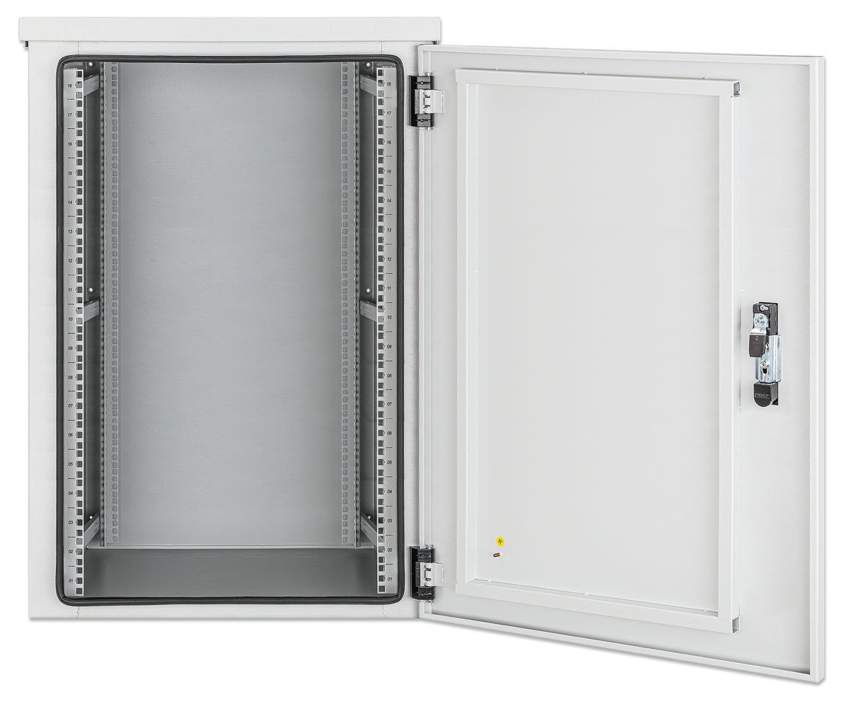 18U Industrial IP55 19" Wall Mount Cabinet with Integrated Fans, Gray Image 5