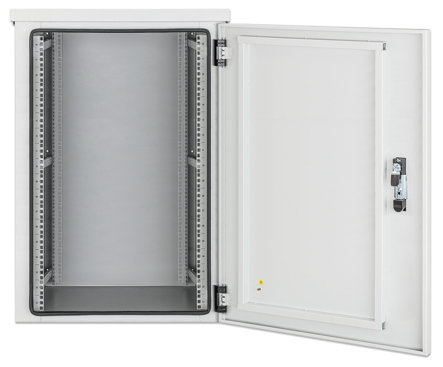 18U Industrial IP55 19" Wall Mount Cabinet with Integrated Fans, Gray Image 5