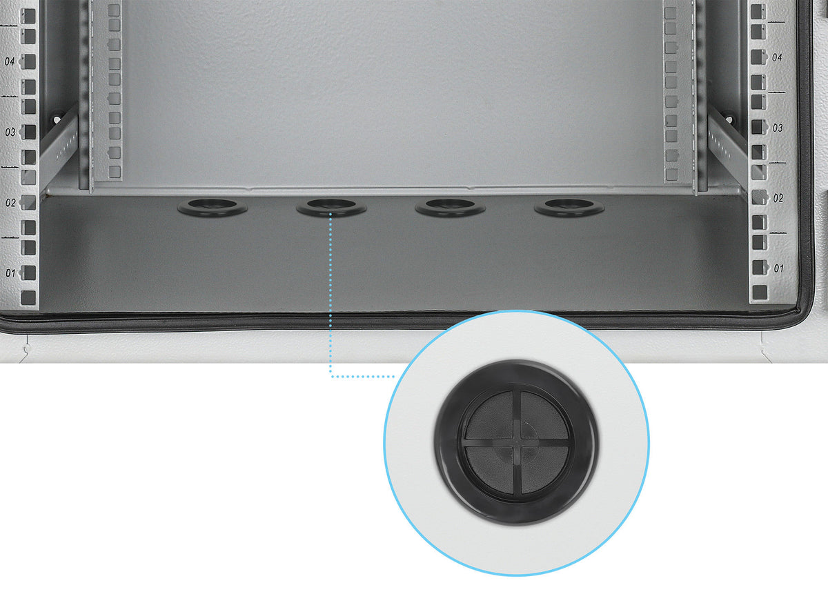18U Industrial IP55 19" Wall Mount Cabinet with Integrated Fans, Gray Image 8