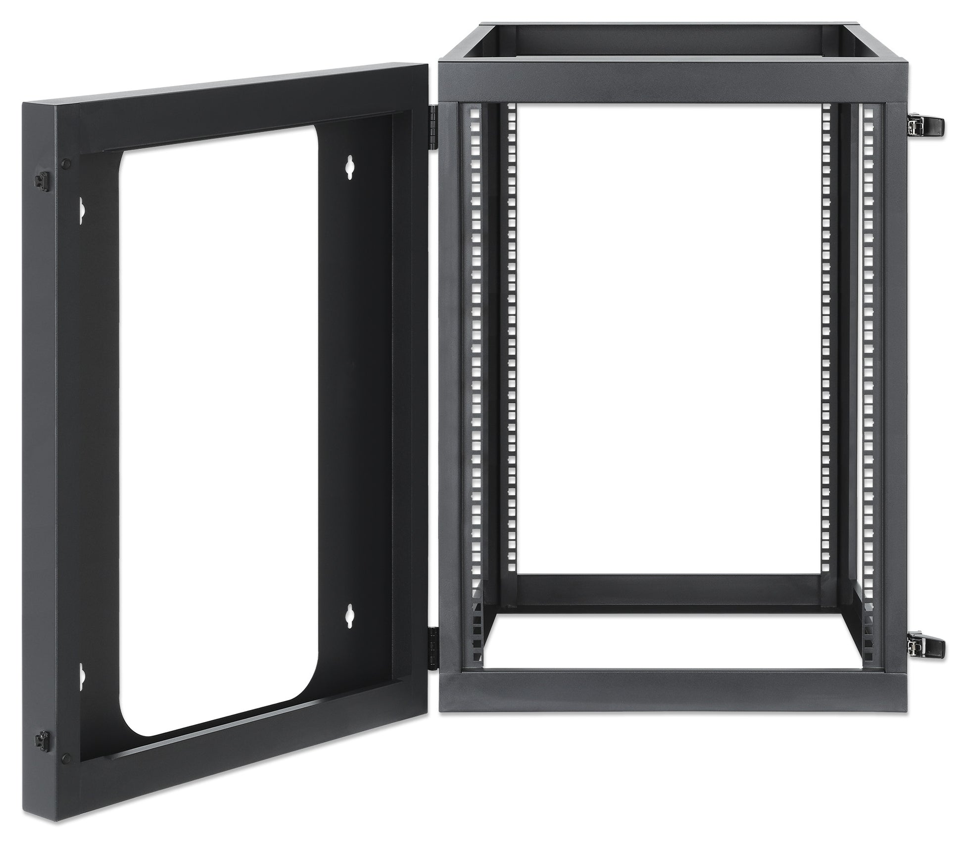 19" Wall Mount 4-Post Open Frame Network Rack, 15U Image 7