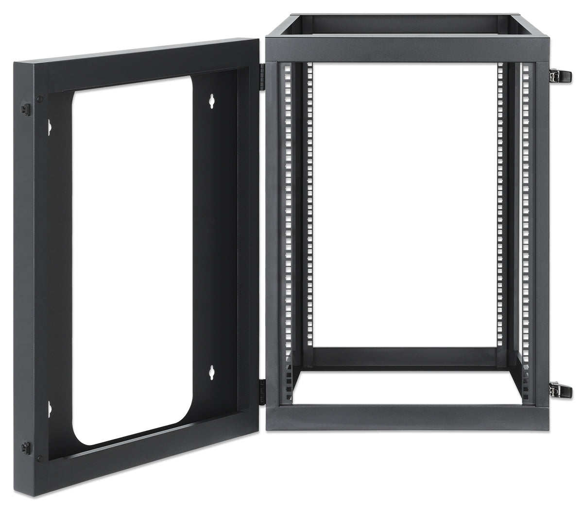 19" Wall Mount 4-Post Open Frame Network Rack, 15U Image 7