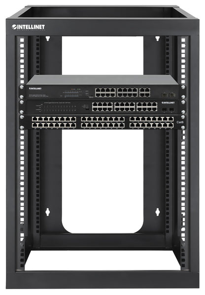 19" Wall Mount 4-Post Open Frame Network Rack, 15U Image 8
