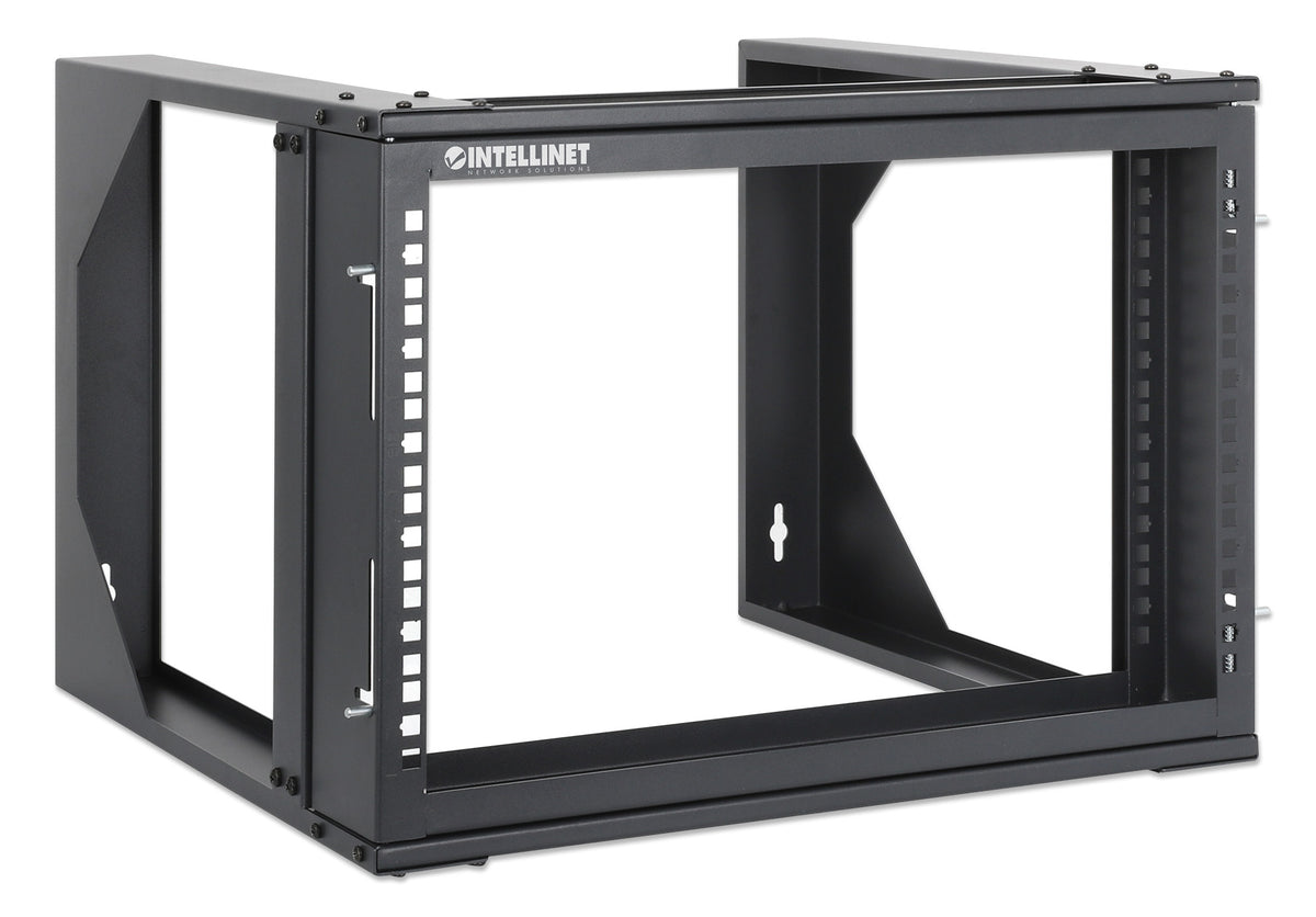 6U 19" Wall Mount 2-Post Open Frame Network Rack, Black Image 2