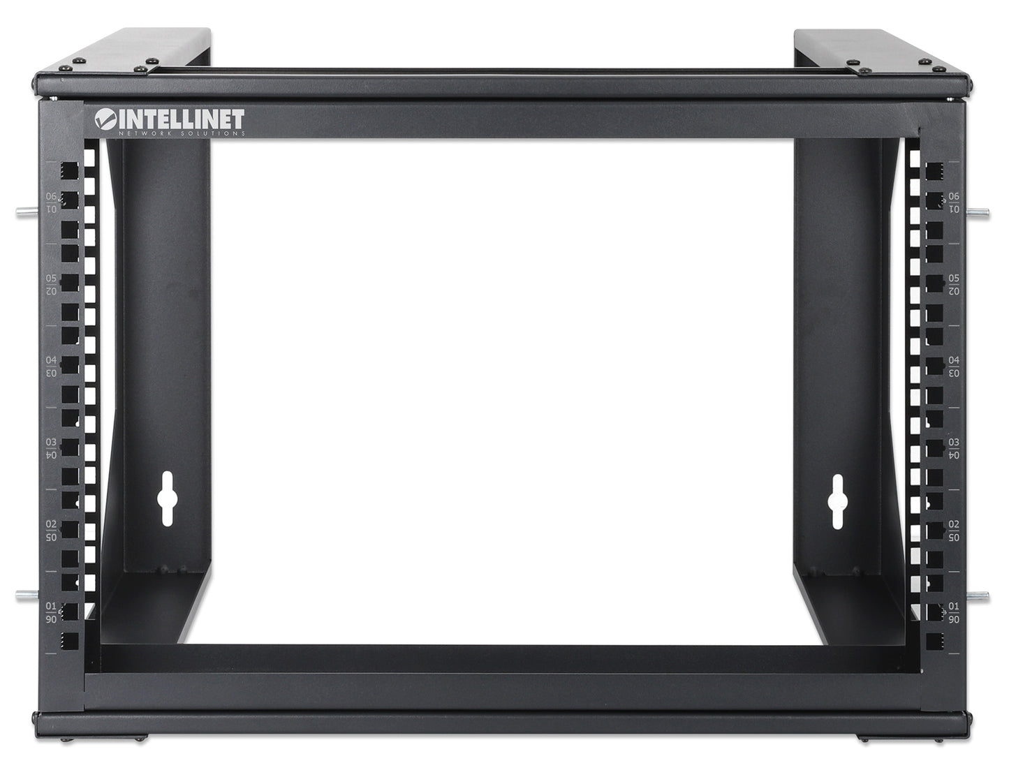 6U 19" Wall Mount 2-Post Open Frame Network Rack, Black Image 3