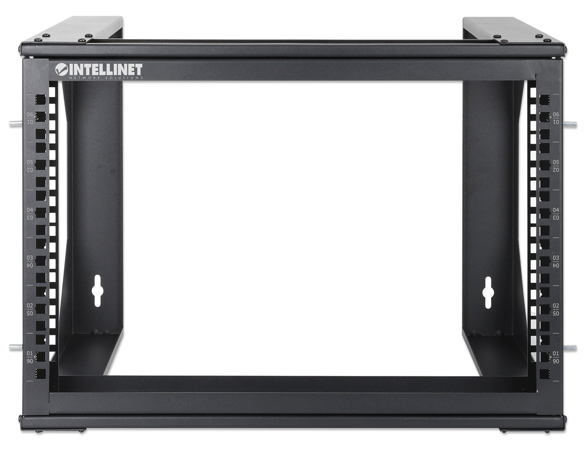6U 19" Wall Mount 2-Post Open Frame Network Rack, Black Image 3