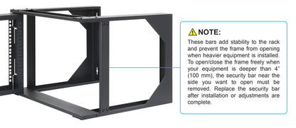 6U 19" Wall Mount 2-Post Open Frame Network Rack, Black Image 8