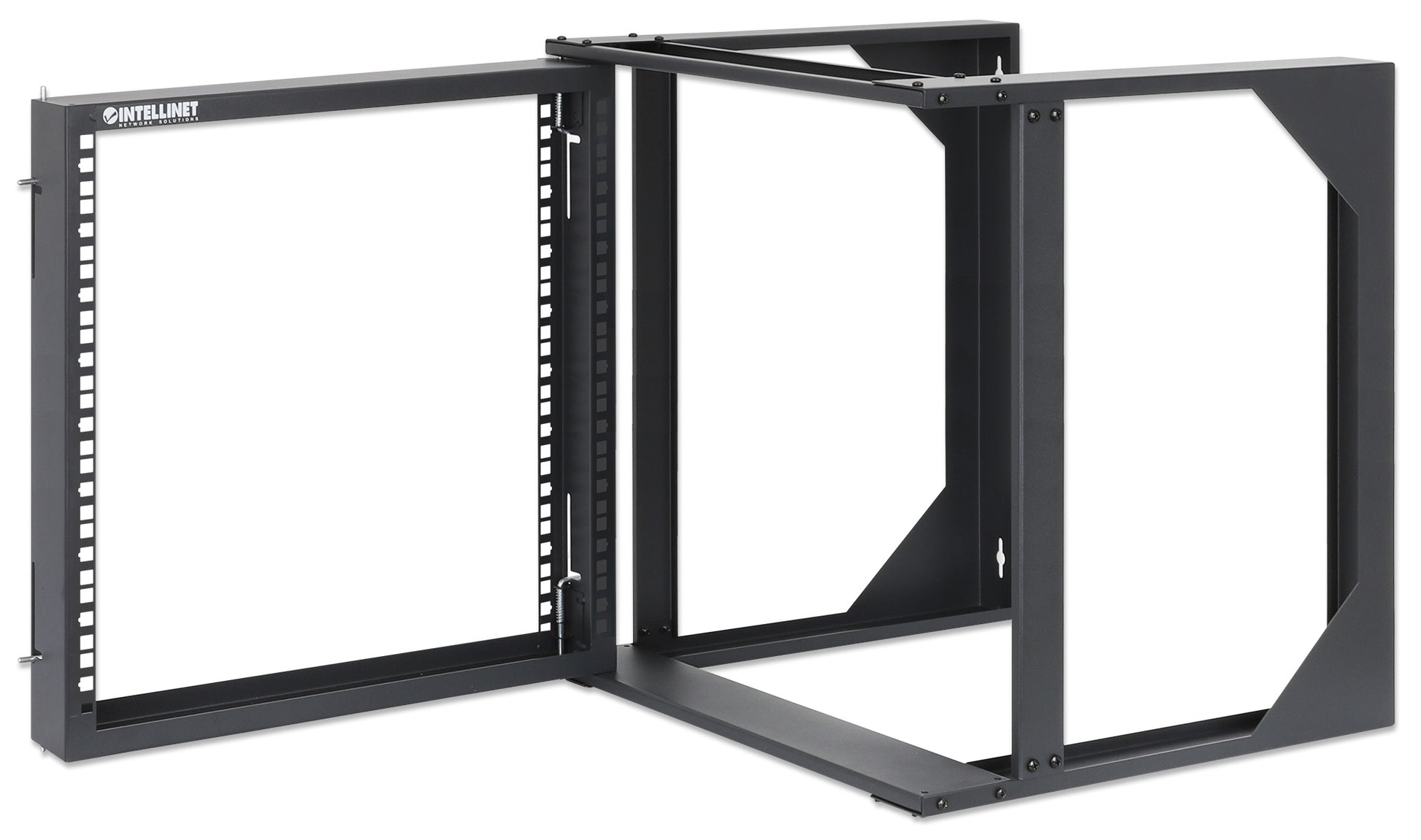 9U 19" Wall Mount 2-Post Open Frame Network Rack, Black Image 6