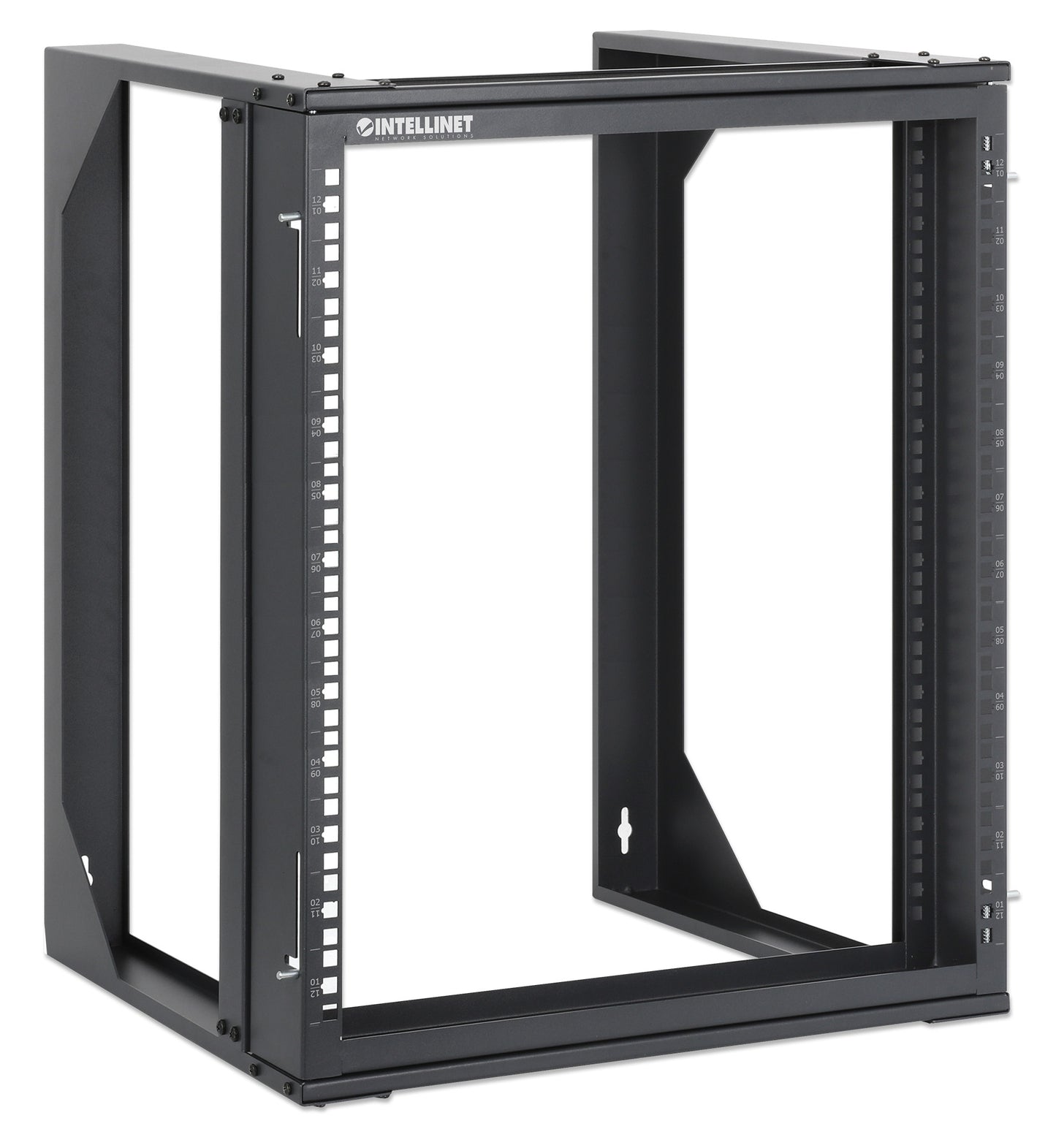 19" Wall Mount 2-Post Open Frame Network Rack, 12U Image 2