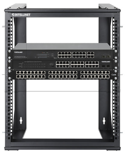 19" Wall Mount 2-Post Open Frame Network Rack, 12U Image 7