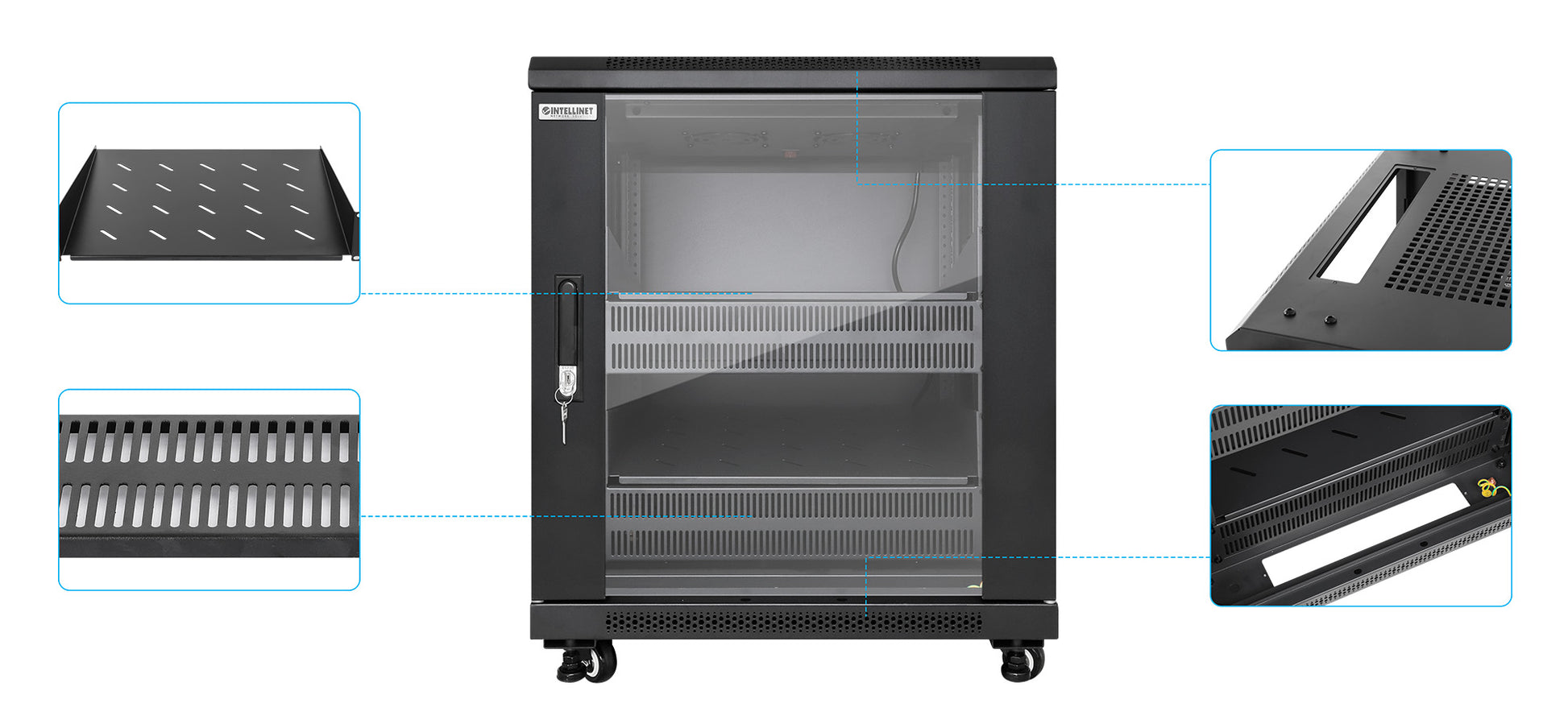 Pro Line Network Cabinet with Integrated Fans, 12U Image 8