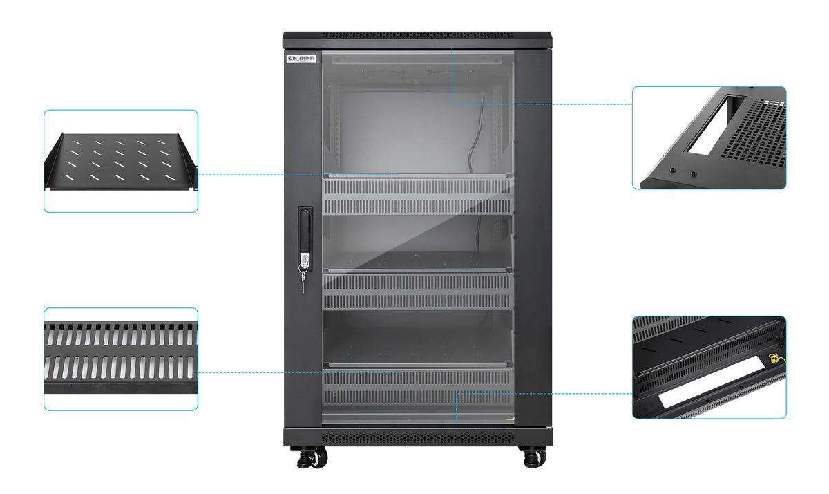 Pro Line Network Cabinet with Integrated Fans, 18U Image 8