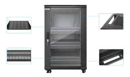 Pro Line Network Cabinet with Integrated Fans, 18U Image 8