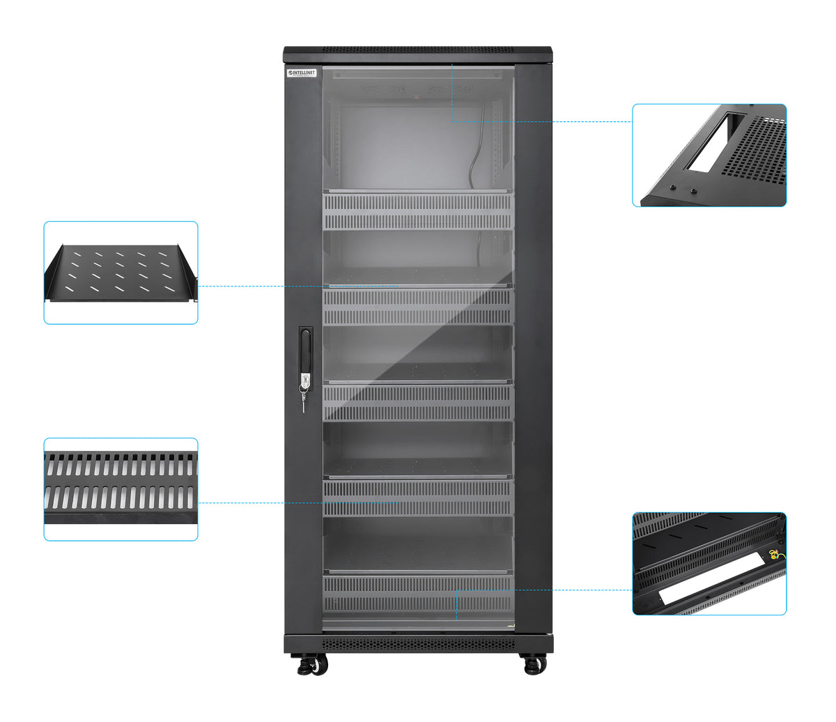 Pro Line Network Cabinet with Integrated Fans, 27U Image 8