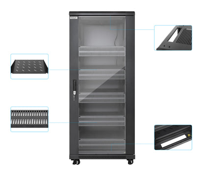 Pro Line Network Cabinet with Integrated Fans, 27U Image 8