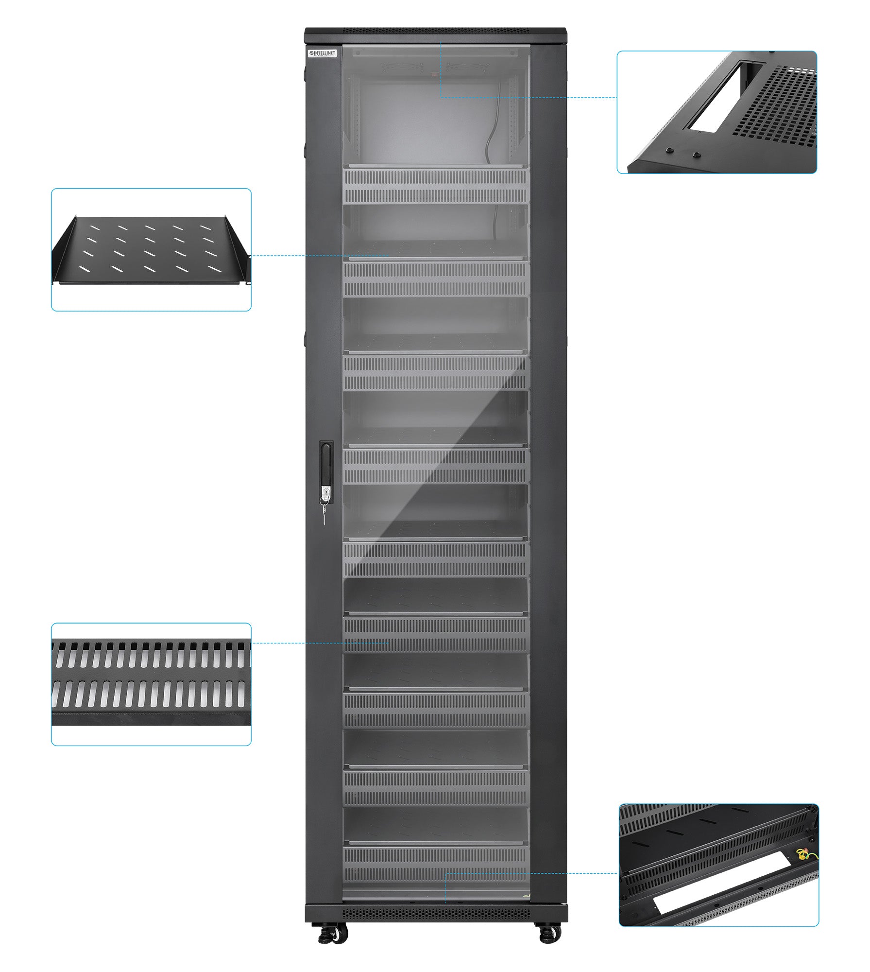 Pro Line Network Cabinet with Integrated Fans, 42U Image 8