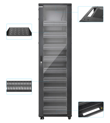 Pro Line Network Cabinet with Integrated Fans, 42U Image 8