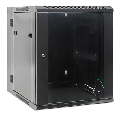 12U 19" Swing Out Wall Mount Network Cabinet, 550 mm (21.7 in.) Depth, Black Image 2