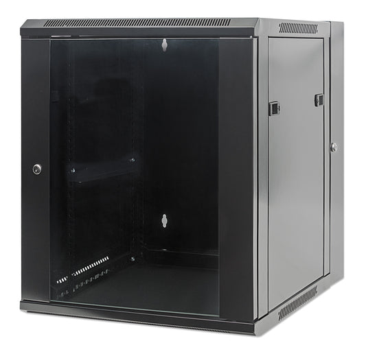 12U 19" Swing Out Wall Mount Network Cabinet, 550 mm (21.7 in.) Depth, Black Image 1