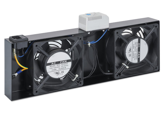 2-Fan Ventilation Unit with Thermostat for 19" Wallmount Cabinets Image 1