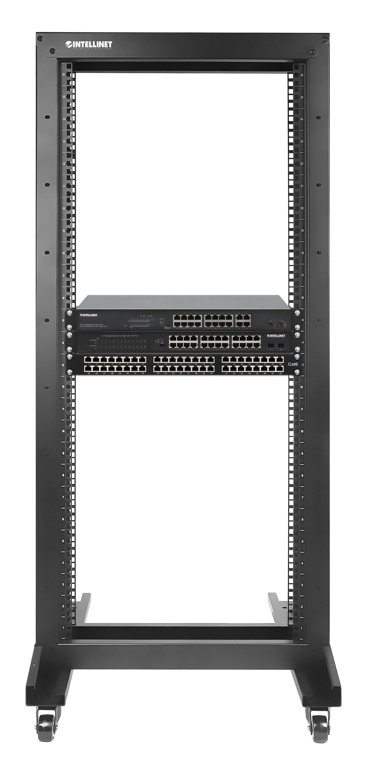19 in. 2-Post Open Frame Network Rack, 26U Image 3