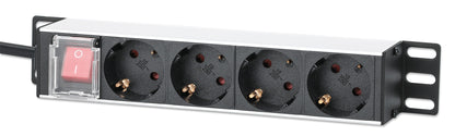 10" 1U Rackmount 4-Outlet Power Distribution Unit (PDU) with Switch Image 1