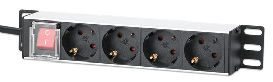 10" 1U Rackmount 4-Outlet Power Distribution Unit (PDU) with Switch Image 1